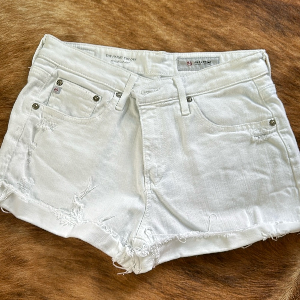 AG- Hailey cut off white denim shorts- size 27R